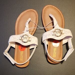 Michael Kors Cream and Brown Sandals